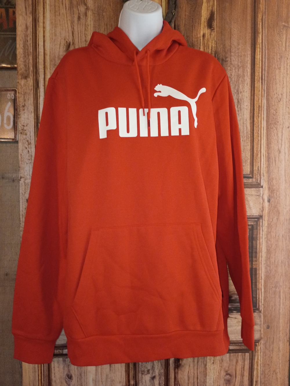 Puma Red Pullover Hoodie with White Logo